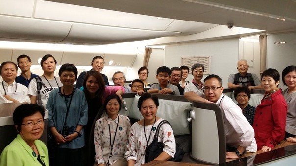 Group photo inside the First Class Cabin Mock Up