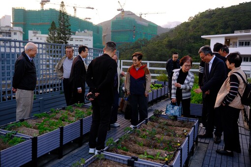 Members gathered to take a walk through the College