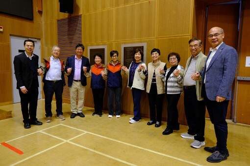 Members gathered to take a walk through the College
