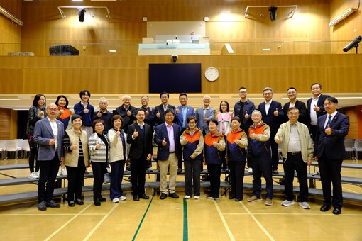 Members gathered to take a walk through the College