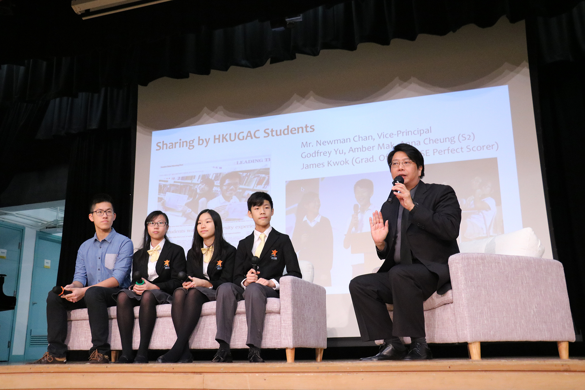 Mr. Newman Chan, the Vice Principal hosting the sharing session.
